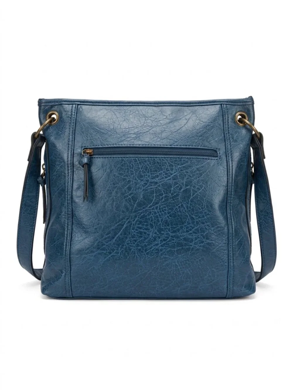 NWT Bueno Collection Steel Blue Multi-Zip Crossbody Bag Purse
